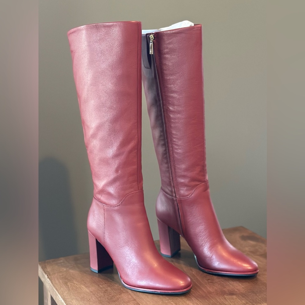 Kenneth Cole Deep Red Leather Lowell Boot W7 NWT